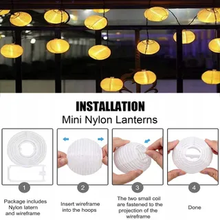 BOWFAR Solar Lichtketting Lampionnen 10M 50 LED 8 Modi Tuin — miniatuur 4