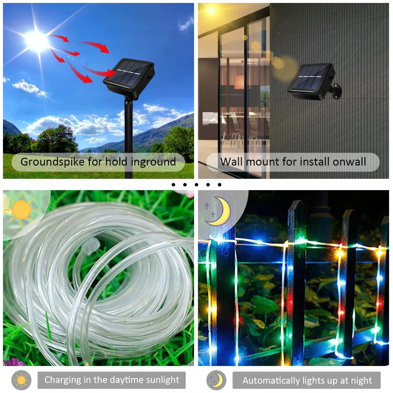 JIMACRO Solar LED Lichtketting 12m 100LED IP65 Waterdicht — foto 2