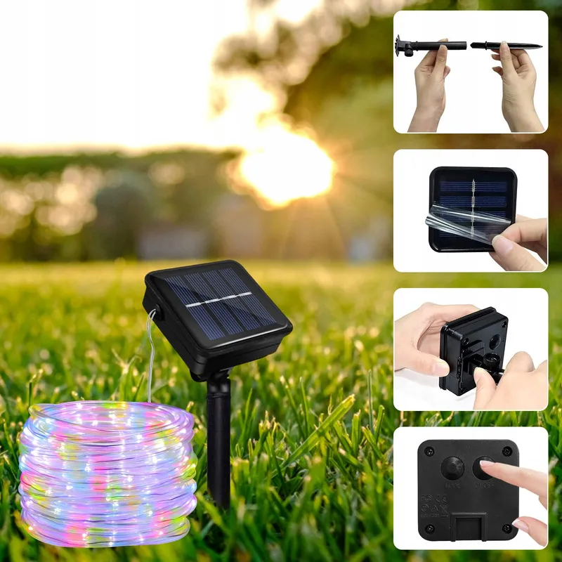 JIMACRO Solar LED Lichtketting 12m 100LED IP65 Waterdicht — foto 7