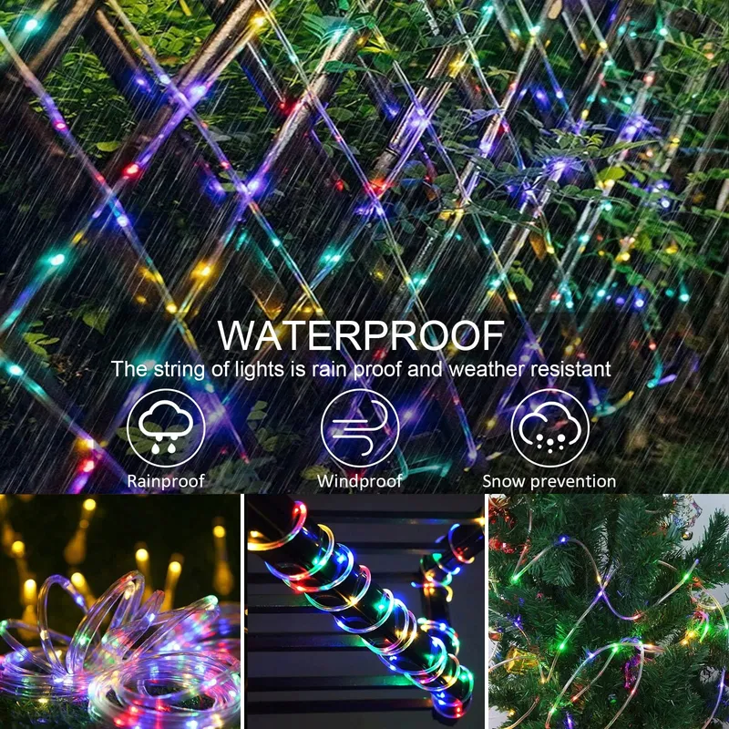 JIMACRO Solar LED Lichtketting 12m 100LED IP65 Waterdicht — foto 4