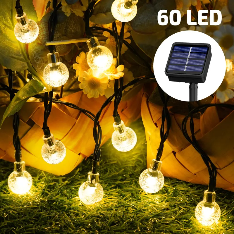 Solar Lichtketting Buiten 60 LED 13,2M IP65 Balkon Tuin — foto 2
