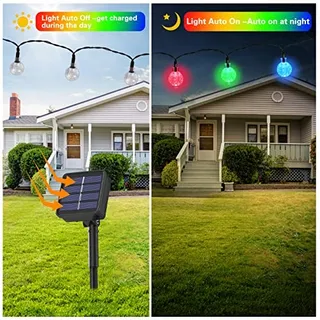Solar Lichtketting Buiten 60 LED 13m IP65 Waterdicht Balkon Tuin — miniatuur 5