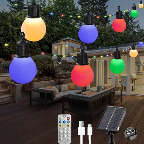 LITARK Solar Tuinverlichting 10m 100 LED Afstandsbediening USB Multicolor — foto 1