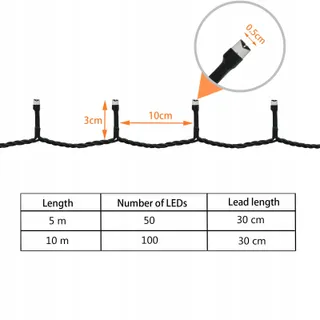 MEISION LED Lichtsnoer Batterij Timer 10m 100LED Warm Wit 2 Stuks — miniatuur 7