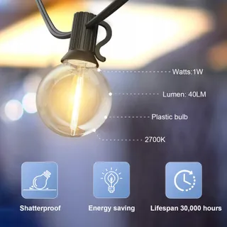 GLUROO LED Lichtketting Buiten 45,7m Waterdicht Tuin — miniatuur 2