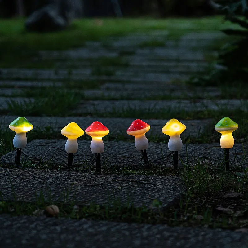 JOYCOME Solar Tuinlamp Paddenstoel 6 LED 8 Standen Waterdicht — foto 5