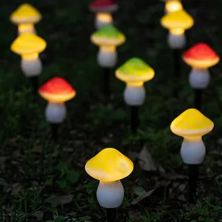 JOYCOME Solar Tuinlamp Paddenstoel 6 LED 8 Standen Waterdicht — miniatuur 9