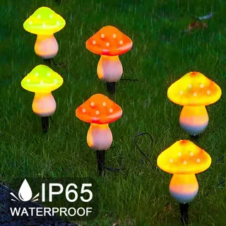 JOYCOME Solar Tuinlamp Paddenstoel 6 LED 8 Standen Waterdicht — miniatuur 4