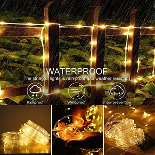 JIMACRO Solar Lichtketting IP65 12m 100LED Tuin Decoratie — miniatuur 4
