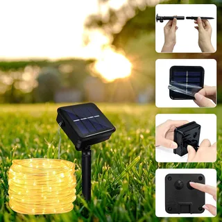 JIMACRO Solar Lichtketting IP65 12m 100LED Tuin Decoratie — miniatuur 5