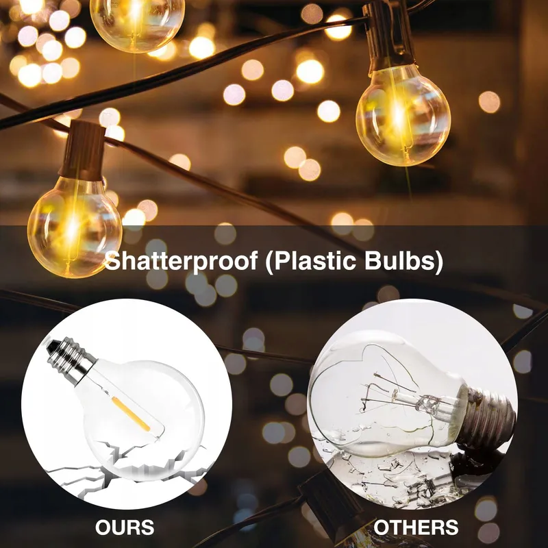 GPATIO LED Lichtketting Buiten 30M 52 G40 Lampen IP45 — foto 3