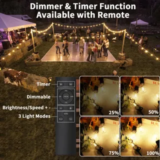 YUUCIO LED Lichtketting G40 Buiten 60m Afstandsbediening Waterdicht — miniatuur 2