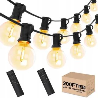 YUUCIO LED Lichtketting G40 Buiten 60m Afstandsbediening Waterdicht — miniatuur 1