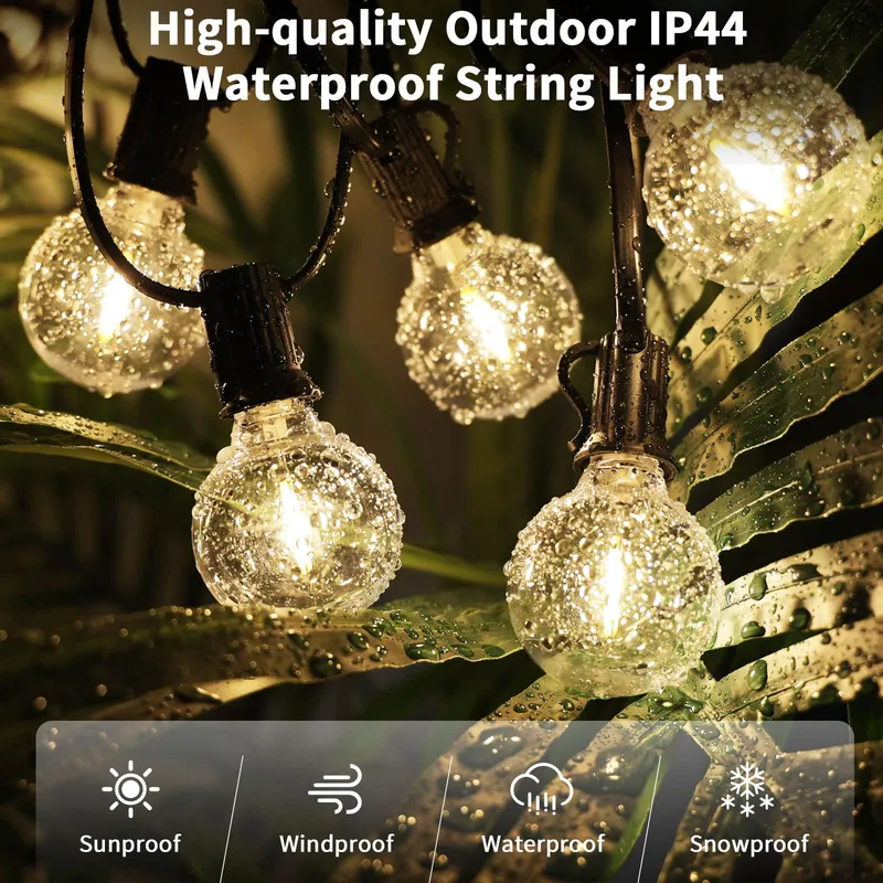 YUUCIO LED Lichtketting G40 Buiten 60m Afstandsbediening Waterdicht — foto 7