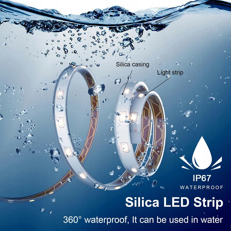 MIWATT Solar LED Strip 10m Warmwit 560 LED RF 17 Toetsen — foto 6