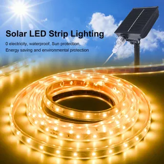 MIWATT Solar LED Strip 10m Warmwit 560 LED RF 17 Toetsen — miniatuur 3
