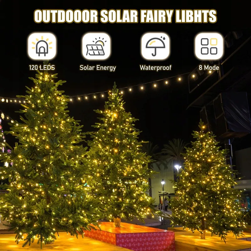 LITOGO Solar Lampjes 12M 120 LED Waterdicht Buiten — foto 3
