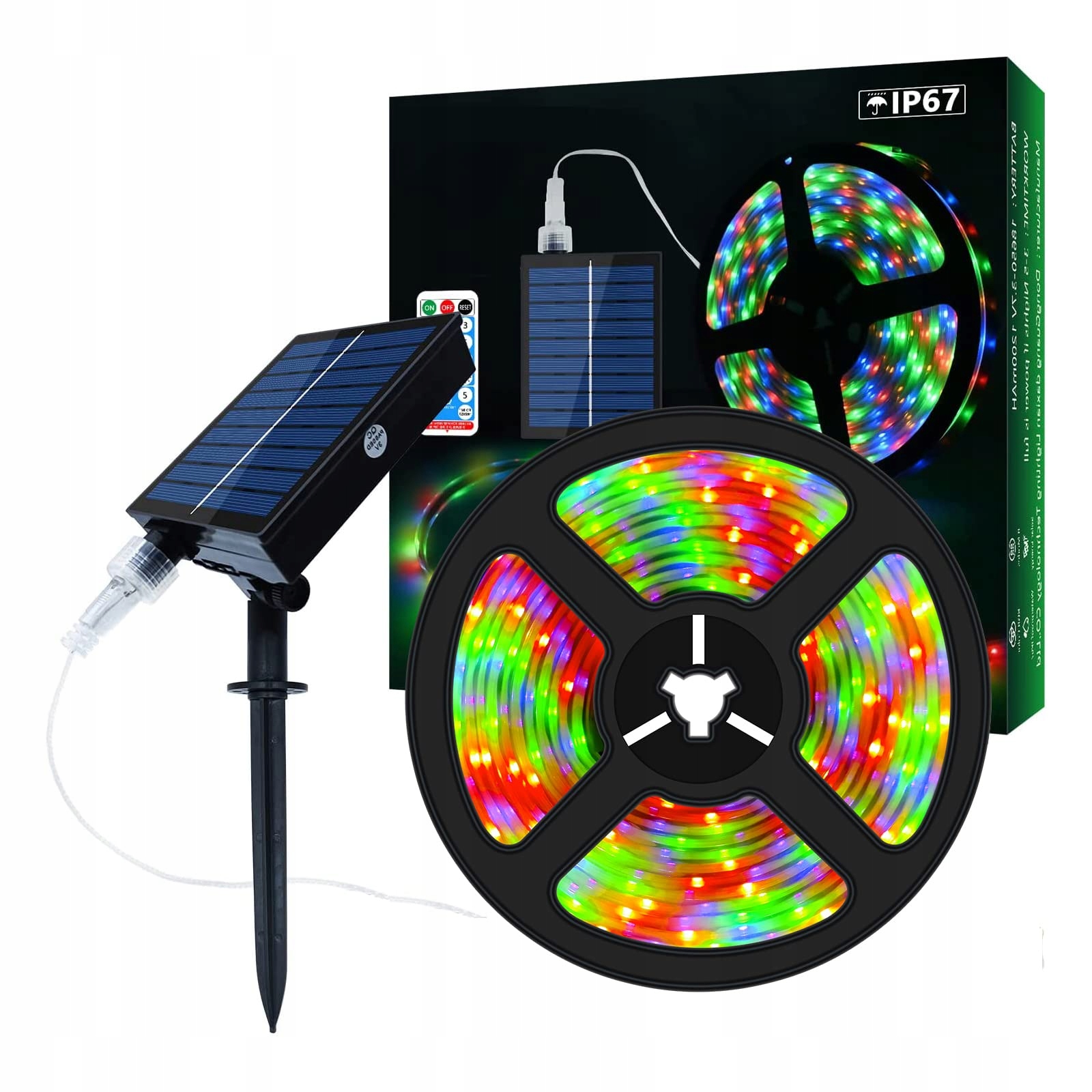 Solar LED Strip Buiten 5m 280 LED RGB Kleurverandering Waterdicht
