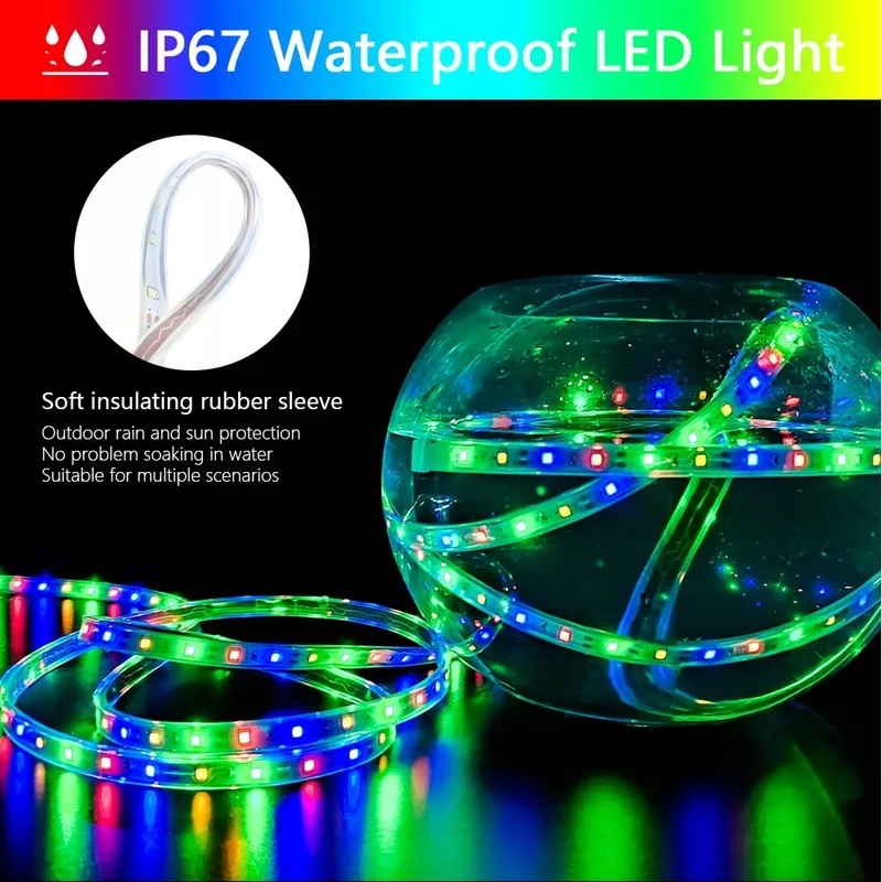 Solar LED Strip Buiten 5m 280 LED RGB Kleurverandering Waterdicht — foto 3