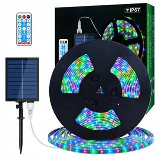 MIWATT Solar LED Strip 10M Multicolor 560 LED RF Afstandsbediening — miniatuur 1