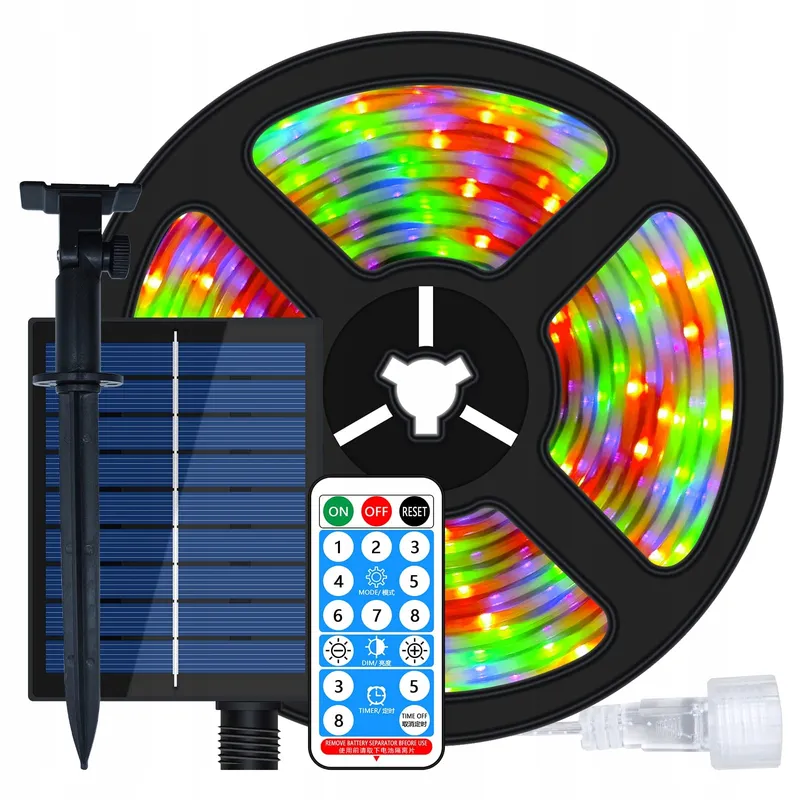 MIWATT Solar LED Strip 10M Multicolor 560 LED RF Afstandsbediening — foto 8