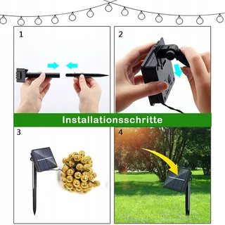 NLNEY Solar LED Lichtsnoer Bollen Buiten 7M 50LED 8 Modi — miniatuur 6