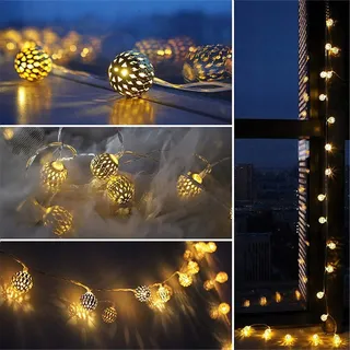 NLNEY Solar LED Lichtsnoer Bollen Buiten 7M 50LED 8 Modi — miniatuur 4