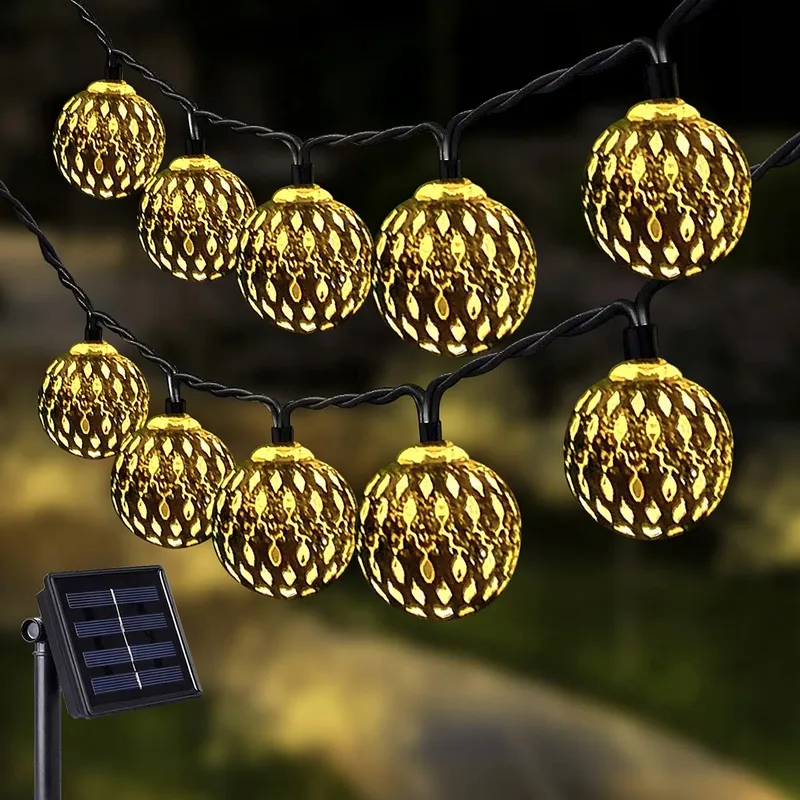 NLNEY Solar LED Lichtsnoer Bollen Buiten 7M 50LED 8 Modi — foto 1