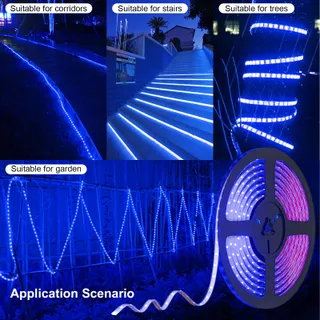 MIWATT Solar LED Strip 10m IP67 Blauw 560 LED Afstandsbediening — miniatuur 7