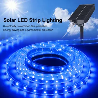 MIWATT Solar LED Strip 10m IP67 Blauw 560 LED Afstandsbediening — miniatuur 3