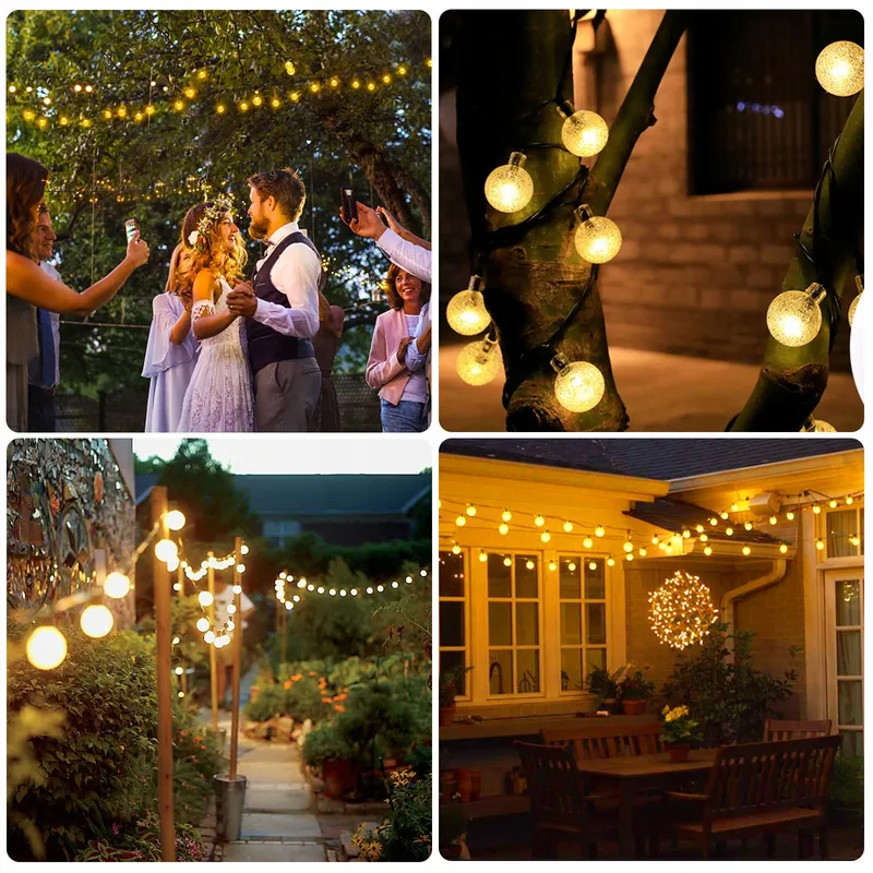 Solar Lichtketting 100 LED 18M IP65 Lampionnen Tuin — foto 6