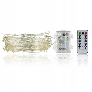 BXROIU 2x Micro Lichtsnoer Zilverdraad 50 LED Batterij Multicolor — miniatuur 6
