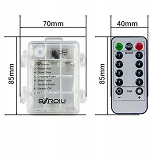 BXROIU 2x Micro Lichtsnoer Zilverdraad 50 LED Batterij Multicolor — miniatuur 5