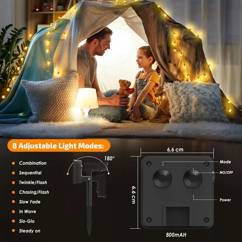 Solar Lichtketting Buiten 30 LED 81M IP65 Balkon Tuin — foto 3