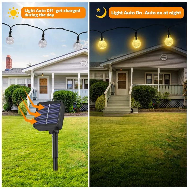Solar Lichtketting Buiten 30 LED 81M IP65 Balkon Tuin — foto 6