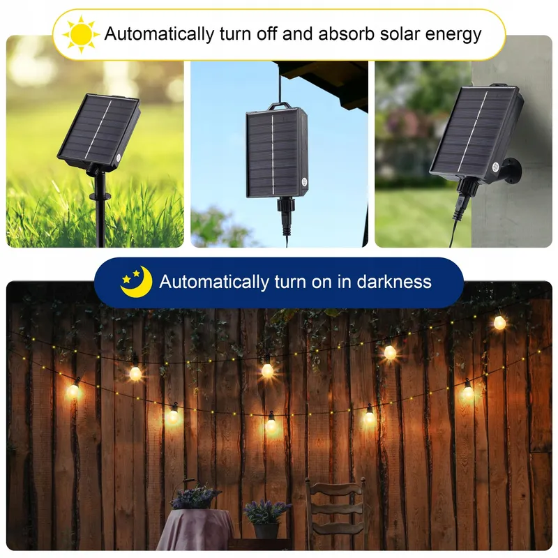 TACOBEY Solar Lichtsnoer 10M 100 LED Buiten Warm Wit — foto 4