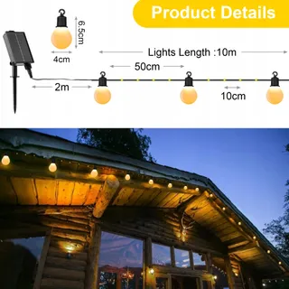 TACOBEY Solar Lichtsnoer 10M 100 LED Buiten Warm Wit — miniatuur 6