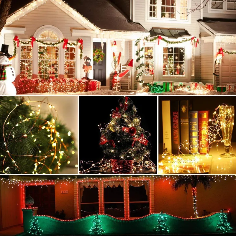 USEBER Solar Lichtketting 2x14M 120 LED Buiten Warmwit — foto 7