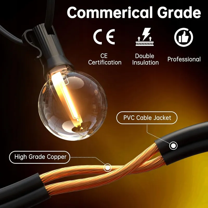 SVATER LED Lichtketting Buiten 45m 75+3 Lampen IP45 — foto 2