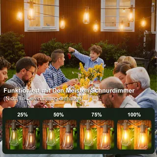KAWAYA LED Tuinlichtsnoer 45M IP65 Waterdicht 76 Lampen — miniatuur 3