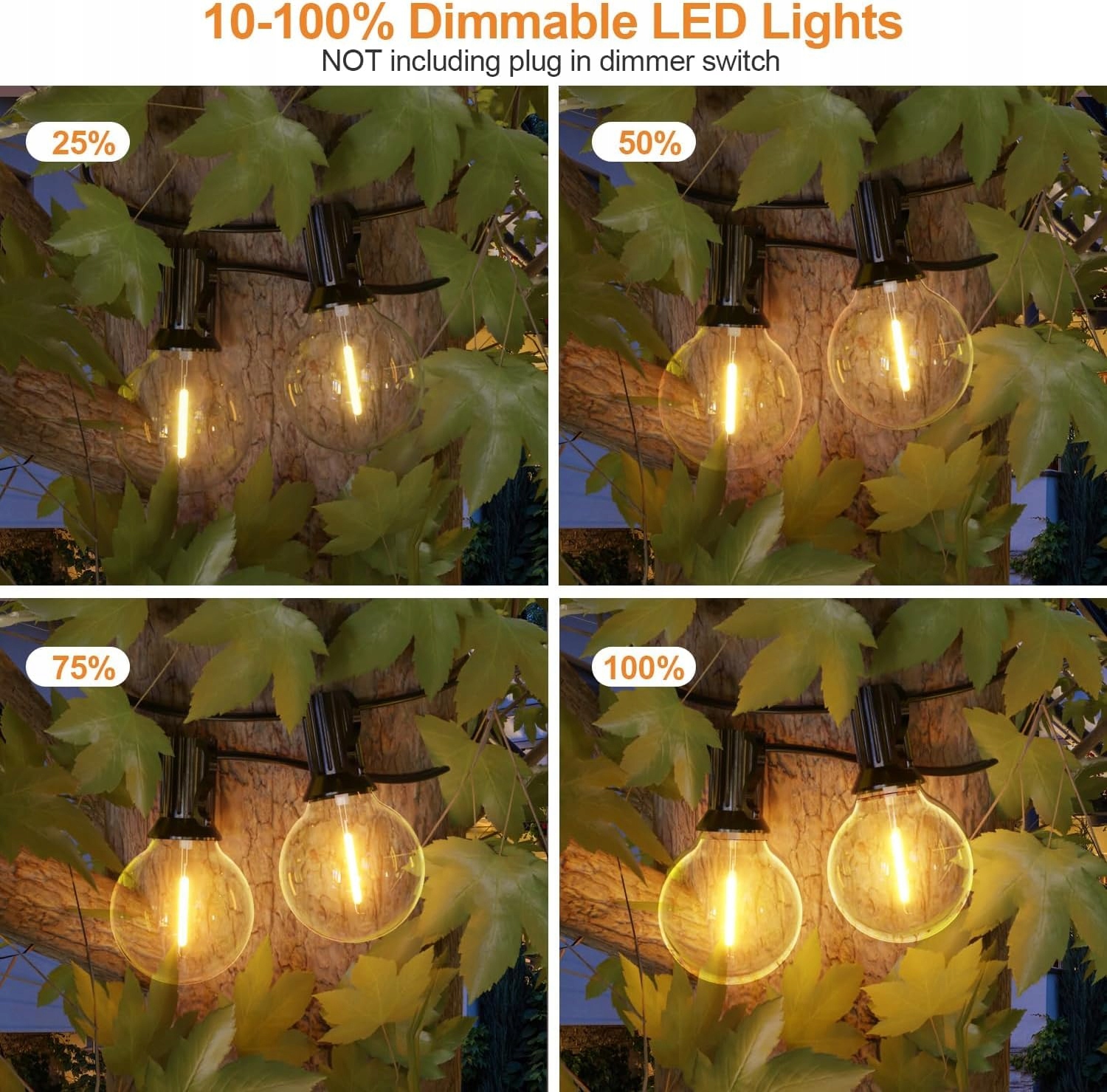 MIOOTLY LED Lichtsnoer Buiten 30M 46+4 LED Waterdicht Tuin Terras