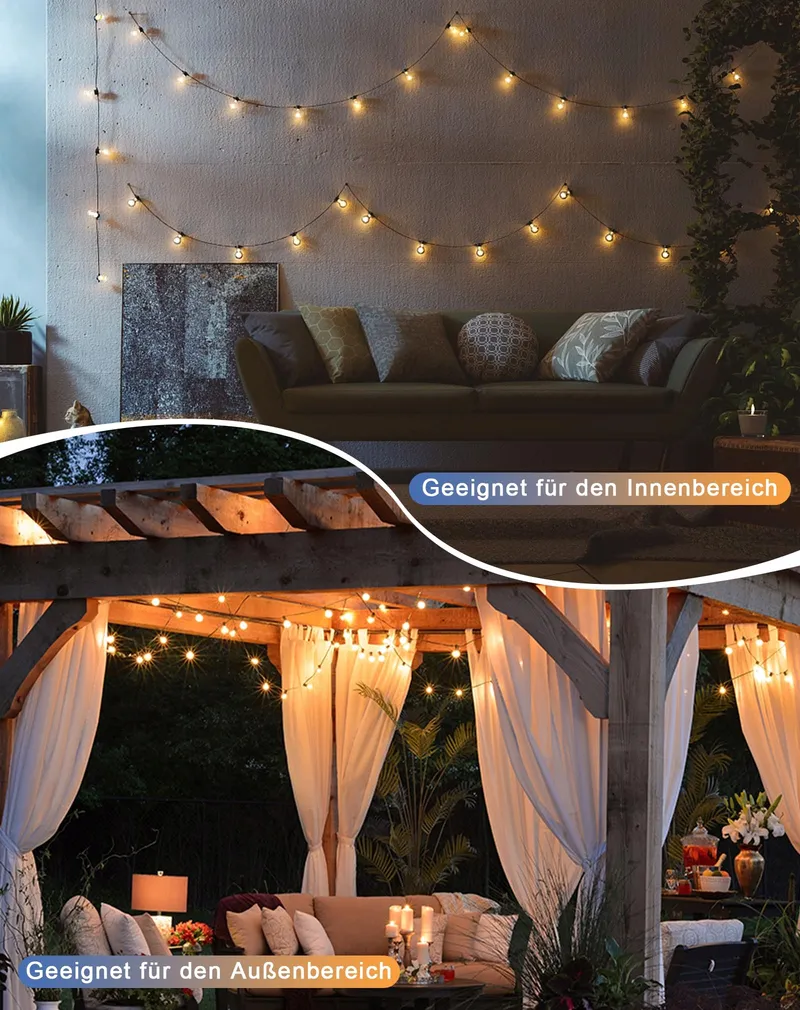 LED Lichtsnoer Buiten 7,6m IP65 Tuin Terras Balkon Bruiloft — foto 6