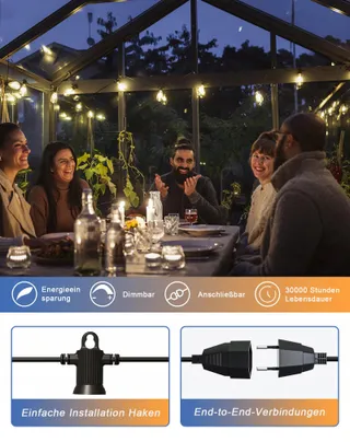 LED Lichtsnoer Buiten 7,6m IP65 Tuin Terras Balkon Bruiloft — miniatuur 5