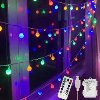 LED Lichtsnoer 12M Batterij USB Balkon Tuin Bruiloft Feest — miniatuur 1