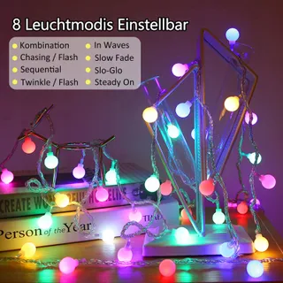 LED Lichtsnoer 12M Batterij USB Balkon Tuin Bruiloft Feest — miniatuur 4