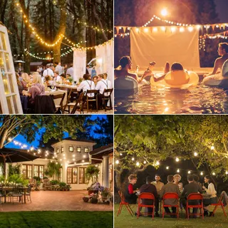 GLUROO 30M LED Tuinlichtsnoer Buiten IP45 50+2 Lampen — miniatuur 6