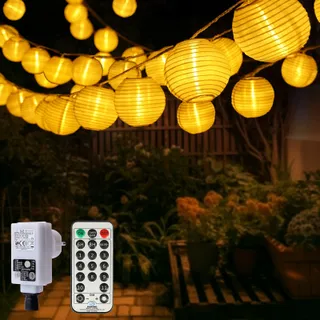 STARRYEVER LED Lampionnen Buiten 20M 11 Standen Afstandsbediening 80 LED — miniatuur 1