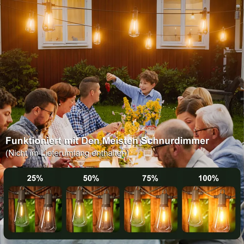 KAWAYA LED Lichtsnoer 30M 52 ST38 IP65 Tuin Terras Bruiloft — foto 2