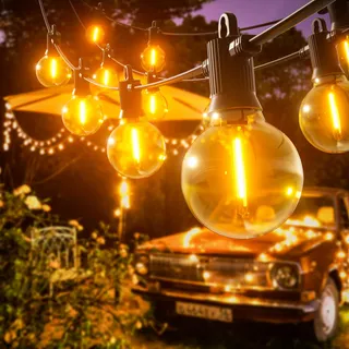 KAWAYA LED Tuinverlichting 15M IP65 25+2 Lampen Warmwit — miniatuur 2