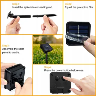 MICACORN Solar Lichtketting Buiten 7m 50 LED 8 Standen Waterdicht — miniatuur 6